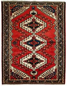 Tappeto Hamadan Stilizzato Rosso Avorio 150x201 Cm