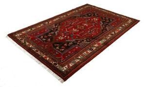 Tappeto Hamadan Stilizzato Rosso Nero 137x210 Cm