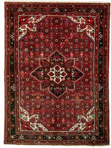Tappeto Hamadan Stilizzato Rosso Nero 161x218 Cm