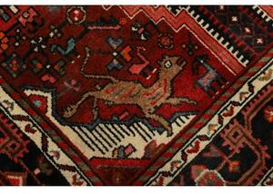 Tappeto Hamadan Stilizzato Rosso Scuro Nero 140x220 Cm