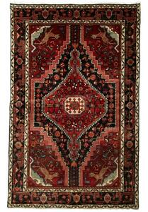 Tappeto Hamadan Stilizzato Rosso Scuro Nero 140x220 Cm