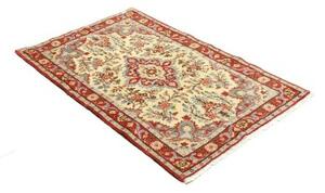 Tappeto Hamadan Medaglione Floreale Avorio Rosso 85x133 Cm