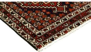 Tappeto Hamadan Stilizzato Rosso Mattone Blu Scuro 132x180 Cm