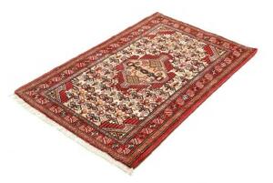 Tappeto Hamadan Stilizzato Rosso Avorio 83x123 Cm