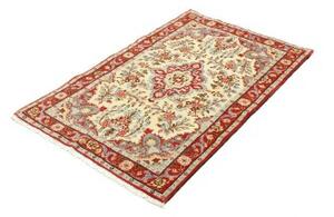 Tappeto Hamadan Medaglione Floreale Avorio Rosso 85x133 Cm
