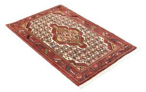 Tappeto Hamadan Stilizzato Rosso Avorio 80x126 Cm