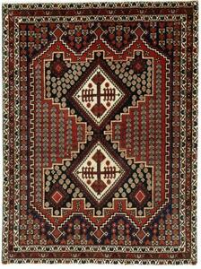 Tappeto Hamadan Stilizzato Rosso Mattone Blu Scuro 132x180 Cm