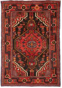 Tappeto Hamadan Stilizzato Rosso Nero 89x127 Cm