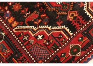 Tappeto Hamadan Stilizzato Rosso Nero 89x127 Cm