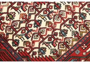Tappeto Hamadan Stilizzato Rosso Beige 80x128 Cm