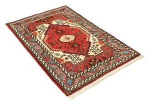 Tappeto Hamadan Stilizzato Rosso Corallo Avorio 86x125 Cm