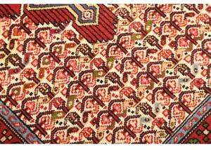Tappeto Hamadan Stilizzato Rosso Mattone Beige 77x132 Cm