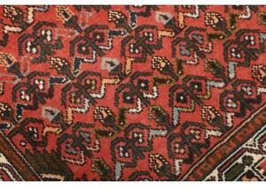 Tappeto Hamadan Stilizzato Rosso Corallo Blu Notte 80x130 Cm
