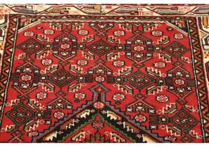 Tappeto Hamadan Stilizzato Rosso Blu Scuro 86x135 Cm