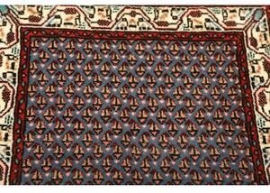 Tappeto Hamadan Geometrico Azzurro Rosso 62x126 Cm