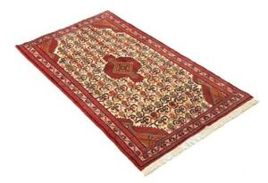 Tappeto Hamadan Stilizzato Rosso Avorio 75x130 Cm