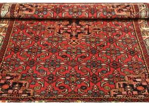 Tappeto Hamadan Stilizzato Rosso Blu Scuro 103x136 Cm