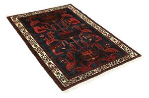 Tappeto Hamadan Stilizzato Blu Scuro Rosso 108x150 Cm