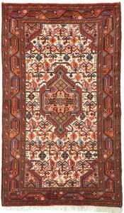 Tappeto Hamadan Stilizzato Rosso Ruggine Avorio 72x132 Cm