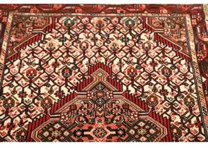Tappeto Hamadan Stilizzato Rosso Avorio 83x142 Cm