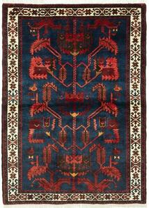 Tappeto Hamadan Stilizzato Blu Scuro Rosso 108x150 Cm