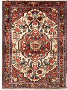 Tappeto Hamadan Stilizzato Rosso Avorio 106x147 Cm