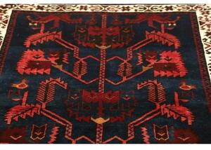 Tappeto Hamadan Stilizzato Blu Scuro Rosso 108x150 Cm
