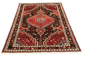 Tappeto Hamadan Stilizzato Rosso Scuro Nero 114x165 Cm