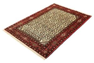 Tappeto Hamadan Stilizzato Avorio Rosso 104x148 Cm