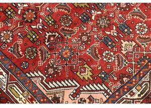 Tappeto Hamadan Stilizzato Rosso Mattone Blu Scuro 101x144 Cm