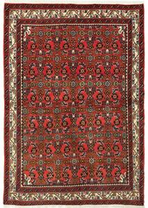Tappeto Hamadan Stilizzato Rosso Blu Scuro 101x150 Cm