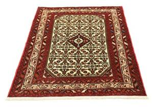 Tappeto Hamadan Stilizzato Avorio Rosso 100x145 Cm