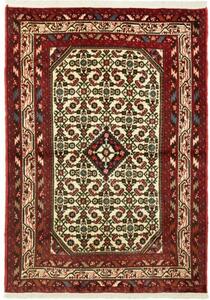 Tappeto Hamadan Stilizzato Avorio Rosso 100x145 Cm
