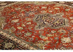 Tappeto Tabriz Stilizzato Rosso Mattone Blu Scuro 250x340 Cm
