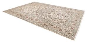 Tappeto Kashan Medaglione Floreale Avorio Bordeaux 248x358 Cm