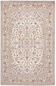 Tappeto Kashan Medaglione Floreale Avorio Blu Scuro 195x305 Cm