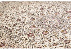 Tappeto Kashan Medaglione Floreale Avorio Bordeaux 248x358 Cm