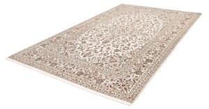 Tappeto Kashan Medaglione Floreale Avorio Blu Scuro 195x305 Cm