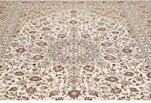 Tappeto Kashan Medaglione Floreale Avorio Bordeaux 248x358 Cm