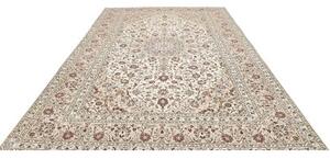 Tappeto Kashan Medaglione Floreale Avorio Bordeaux 248x358 Cm