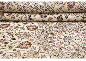 Tappeto Kashan Medaglione Floreale Avorio Bordeaux 248x358 Cm