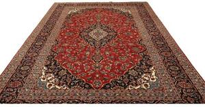 Tappeto Ardakan Medaglione Floreale Rosso Blu Scuro 245x355 Cm