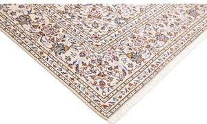 Tappeto Kashan Medaglione Floreale Avorio Blu Scuro 195x305 Cm