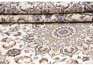 Tappeto Kashan Medaglione Floreale Avorio Blu 200x293 Cm