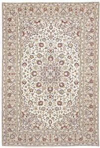 Tappeto Kashan Medaglione Floreale Avorio Blu Scuro 202x298 Cm