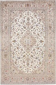Tappeto Kashan Medaglione Floreale Avorio Grigio 195x293 Cm