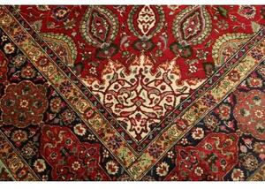 Tappeto Tabriz Medaglione Floreale Rosso Avorio 302x390 Cm