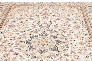Tappeto Kashan Medaglione Floreale Avorio Blu 200x312 Cm