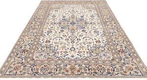 Tappeto Kashan Medaglione Floreale Avorio Blu 200x315 Cm