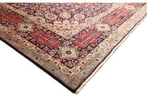 Tappeto Tabriz Medaglione Floreale Blu Scuro Rosso Mattone 303x400 Cm